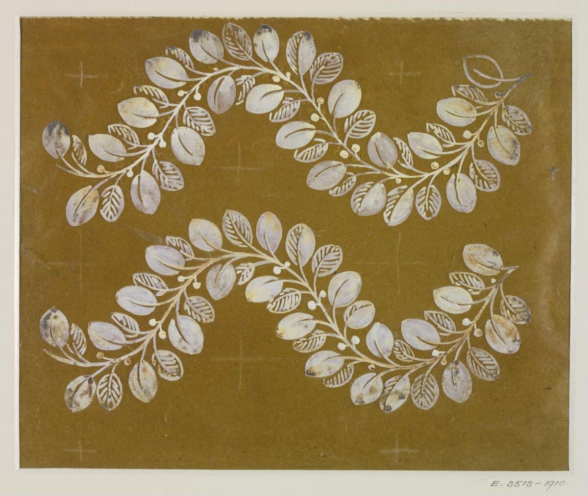 White Leaf Garland Pattern