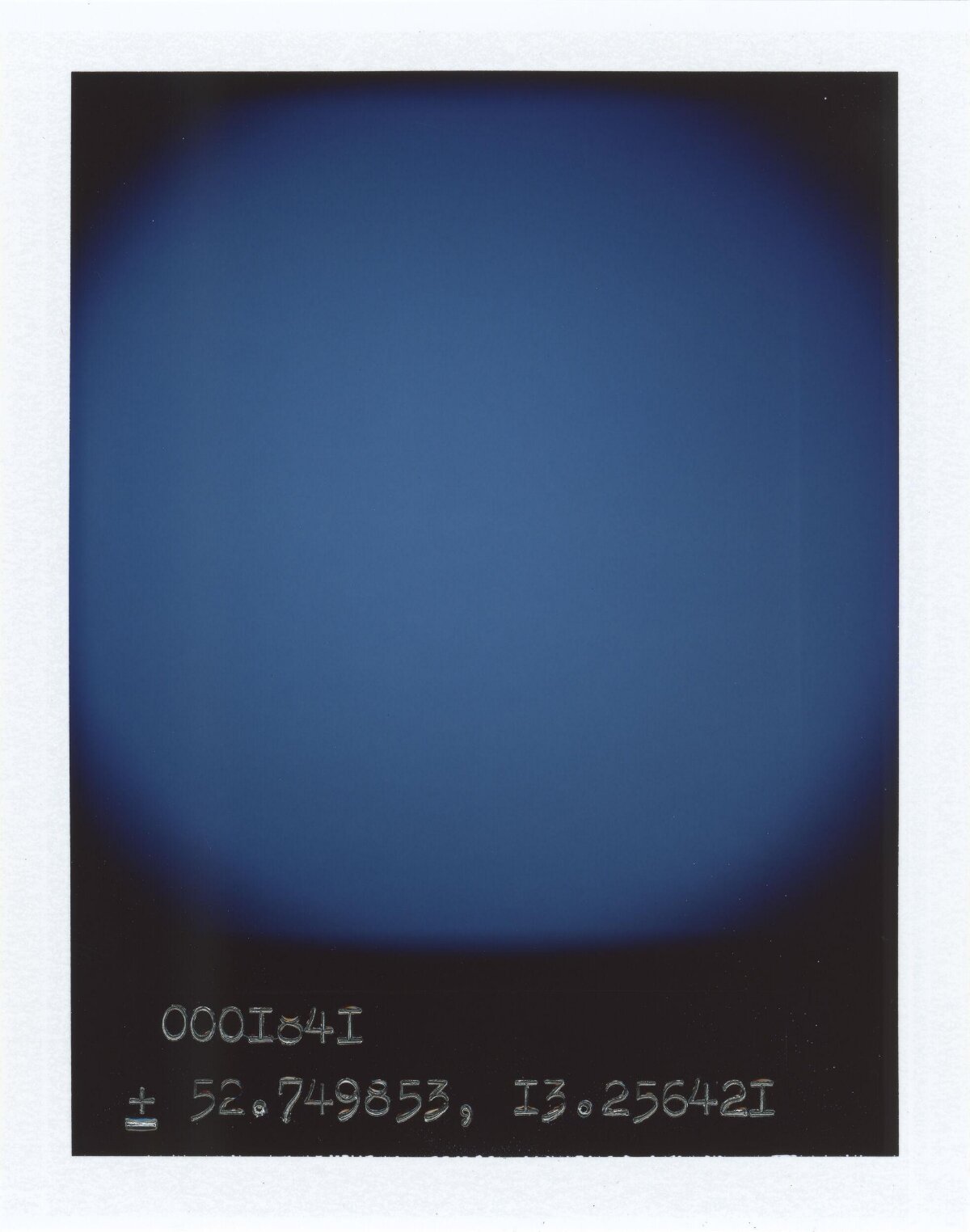 Polaroid Blue Sky with Coordinates