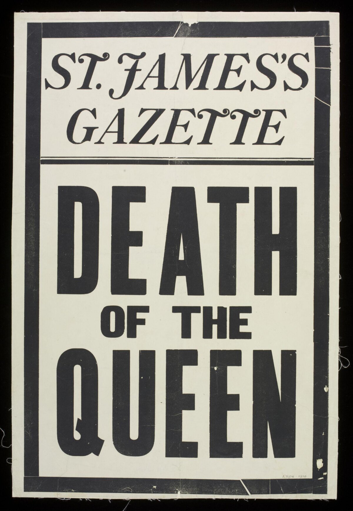 St James's Gazette Death of the Queen Poster