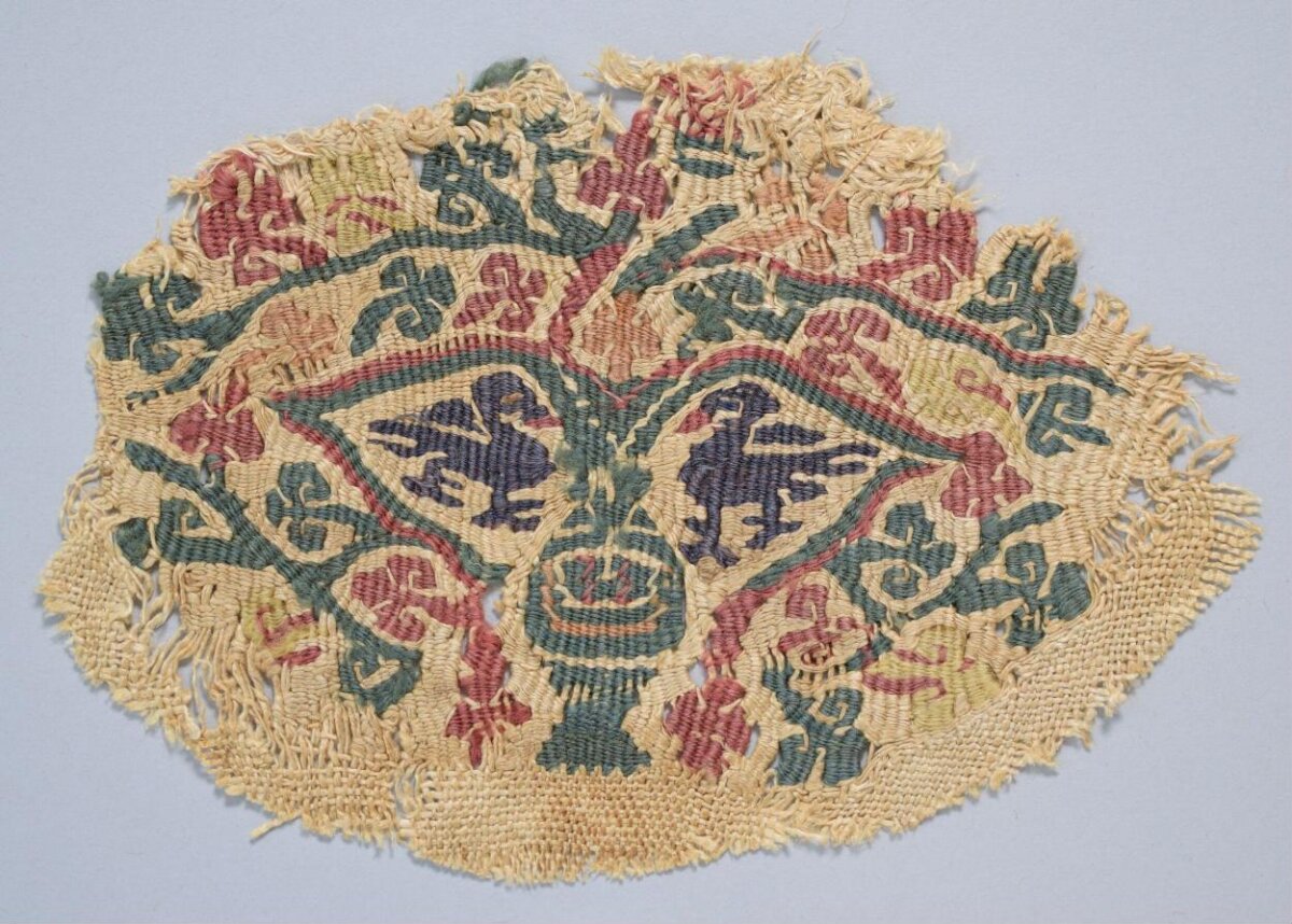 Ancient Woven Textile Fragment with Birds