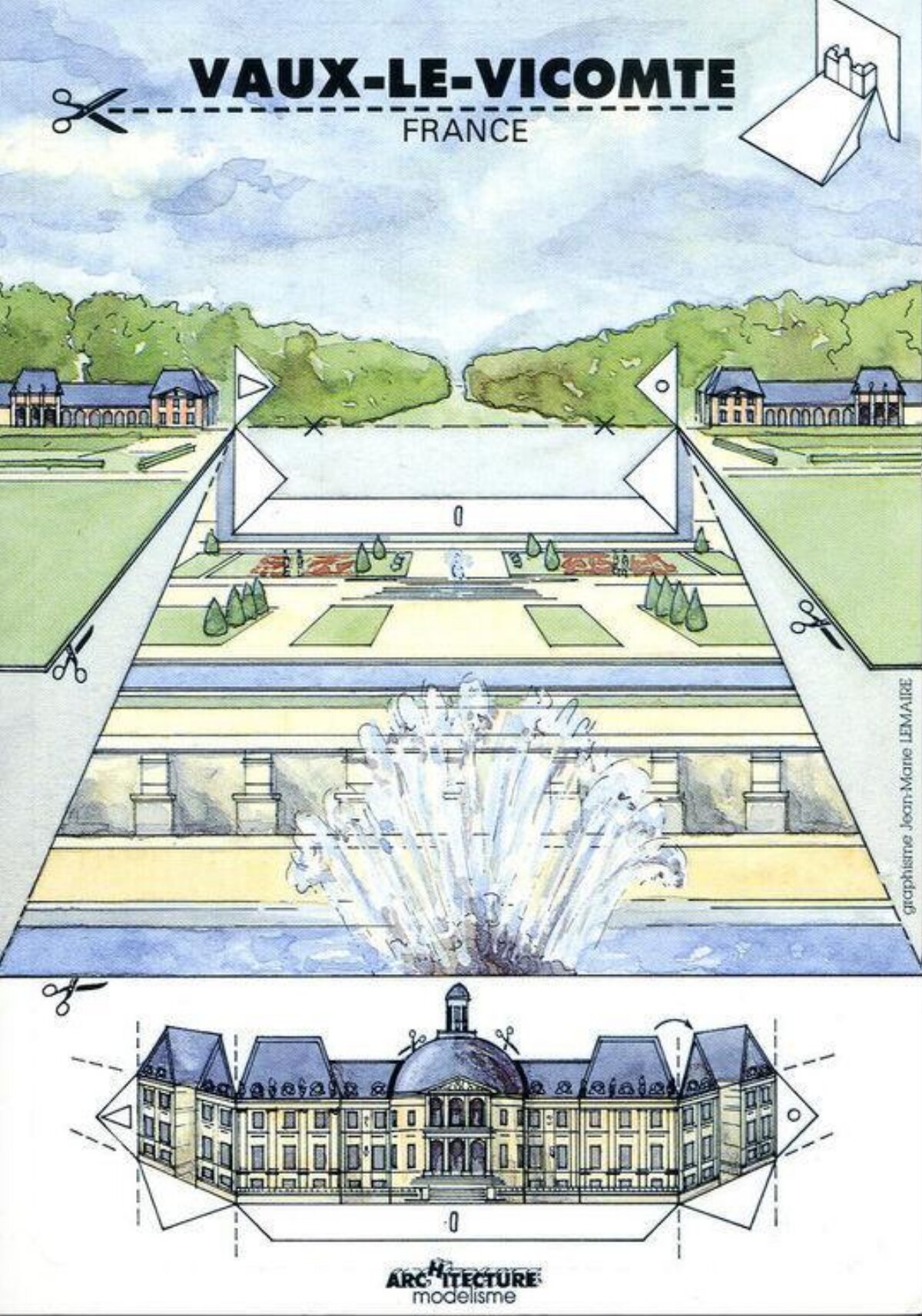 Vaux-le-Vicomte Paper Model Template