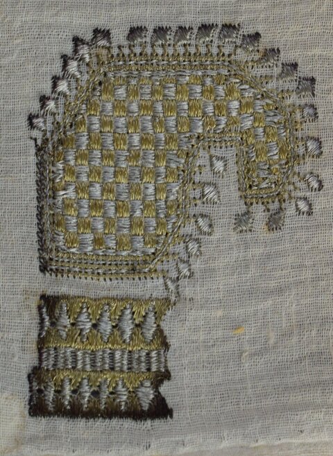 Metallic Thread Embroidered Number 1