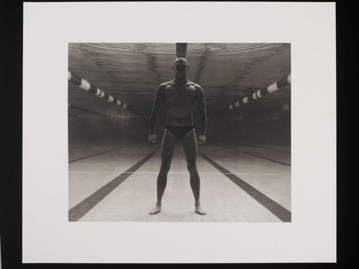 Underwater Portrait of Swimmer in Pool