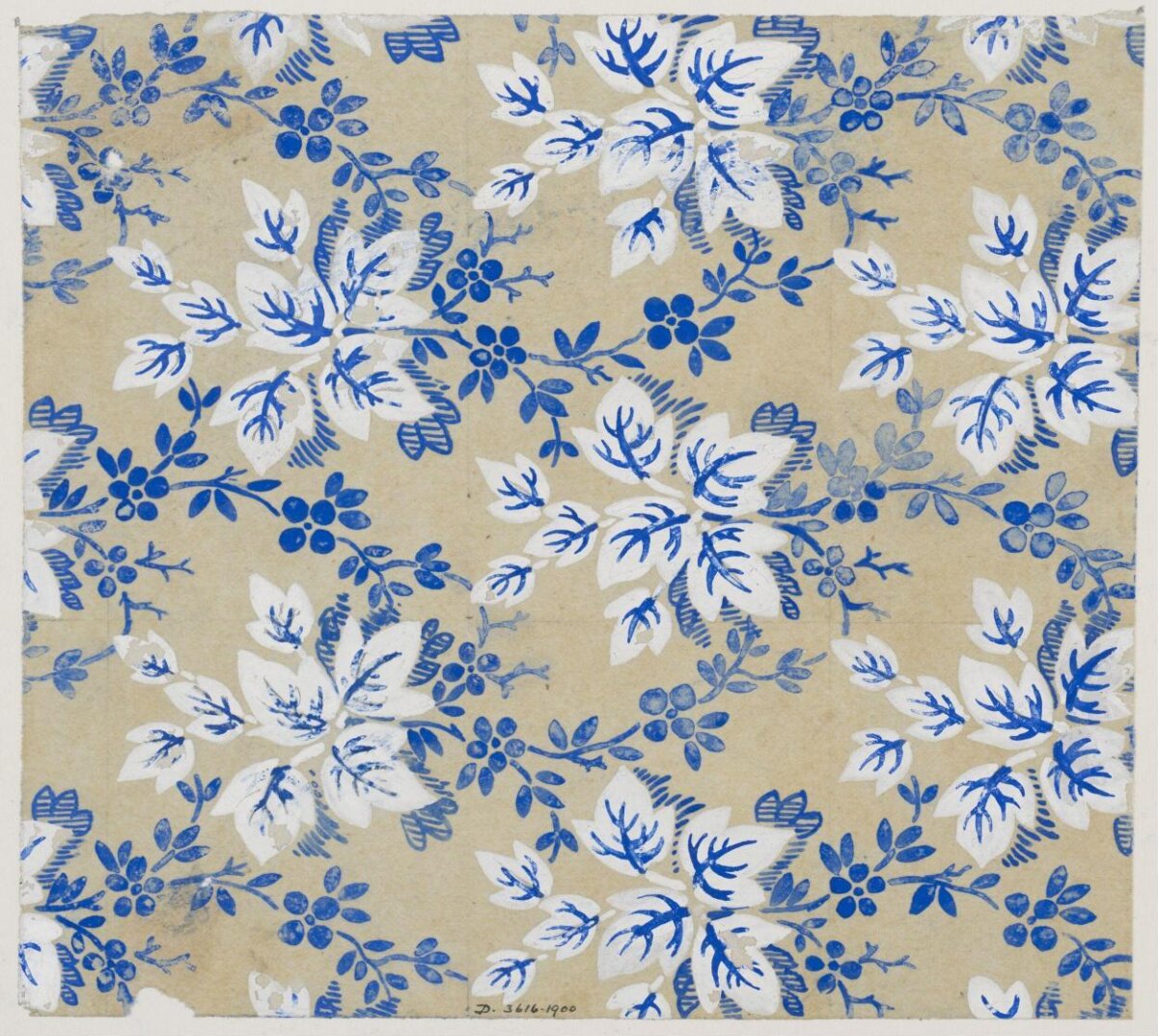 Vintage Blue Floral Pattern