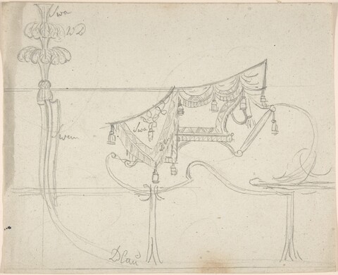 Pencil Sketch of Canopy Decoration Design