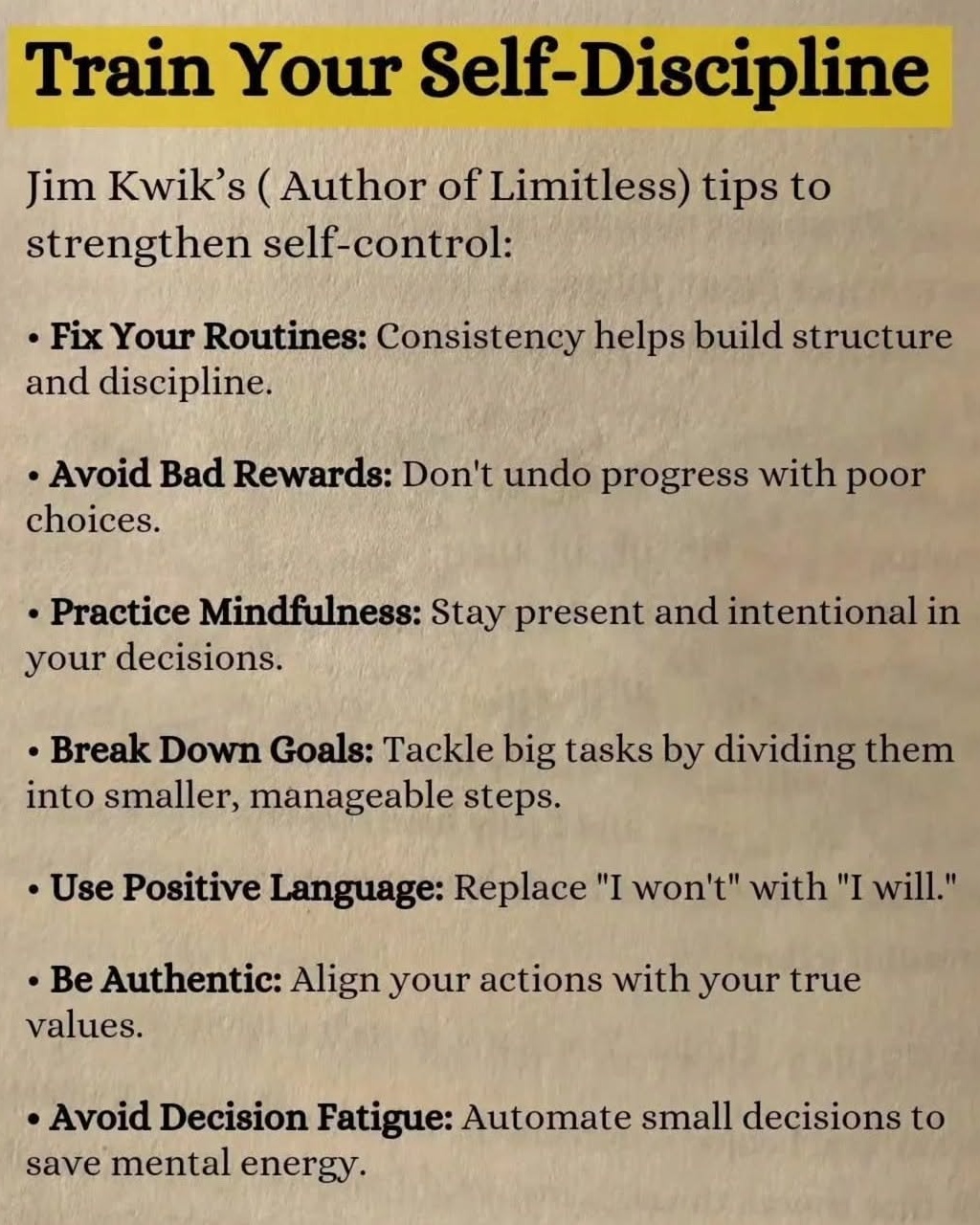 Jim Kwik's Self-Discipline Tips