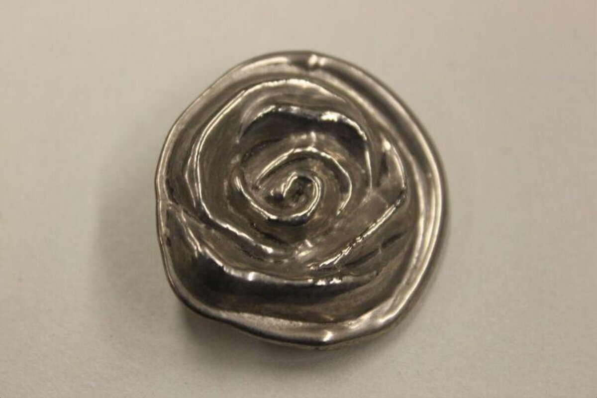 Silver Rose Shaped Metal Ornament