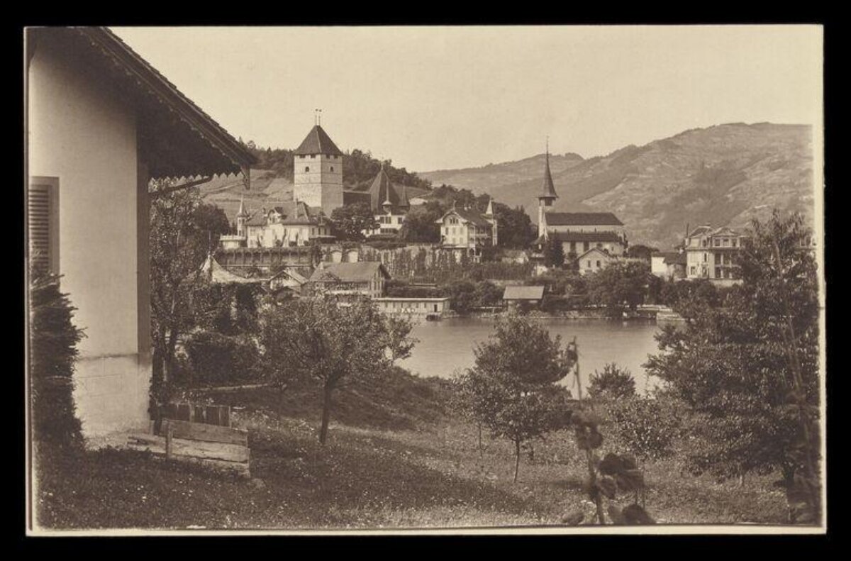 Vintage Lakeside Town View