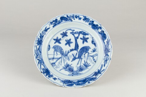 Blue and White Deer Pattern Porcelain Plate