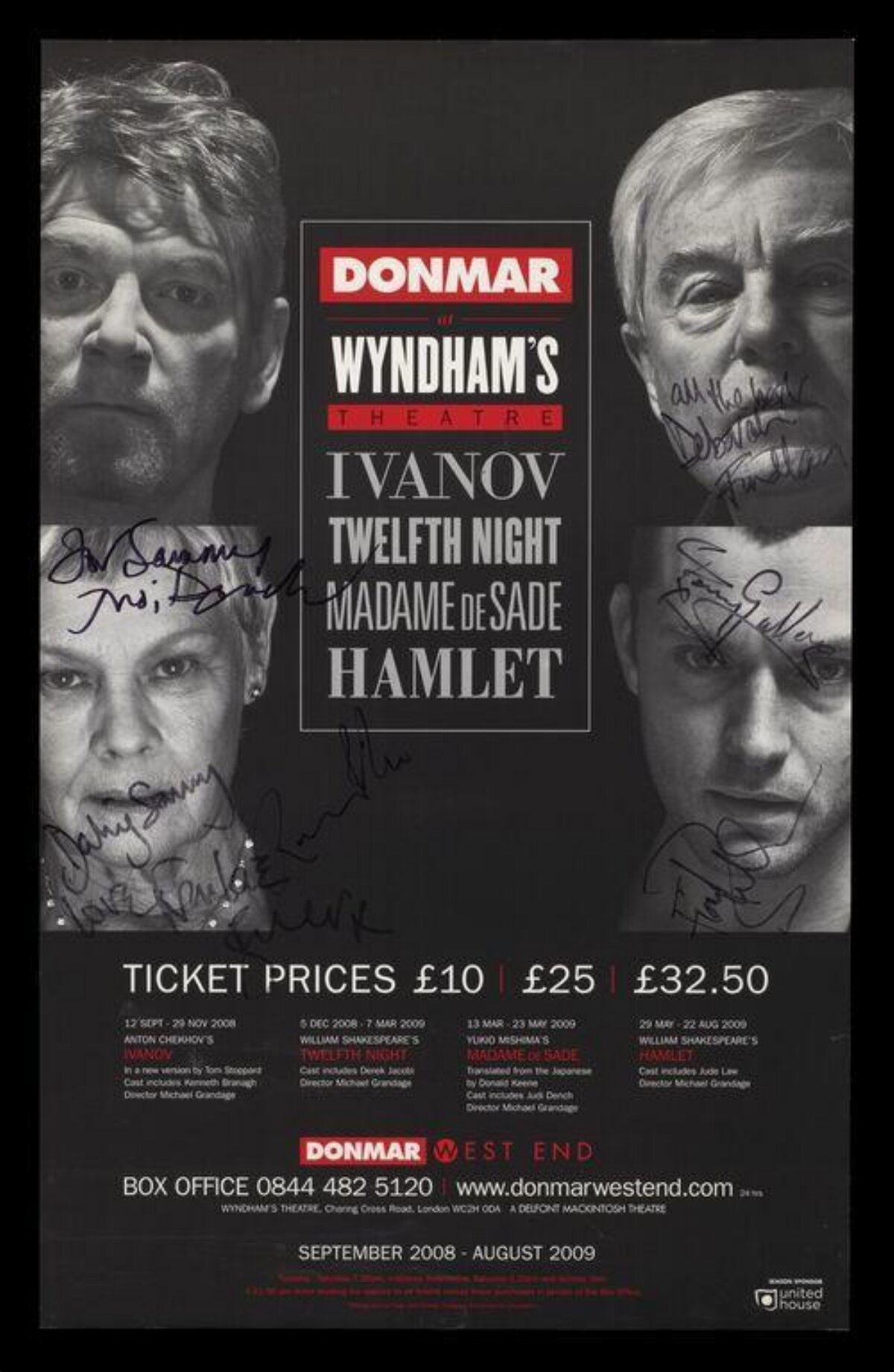 Signed Donmar West End Theatre Poster