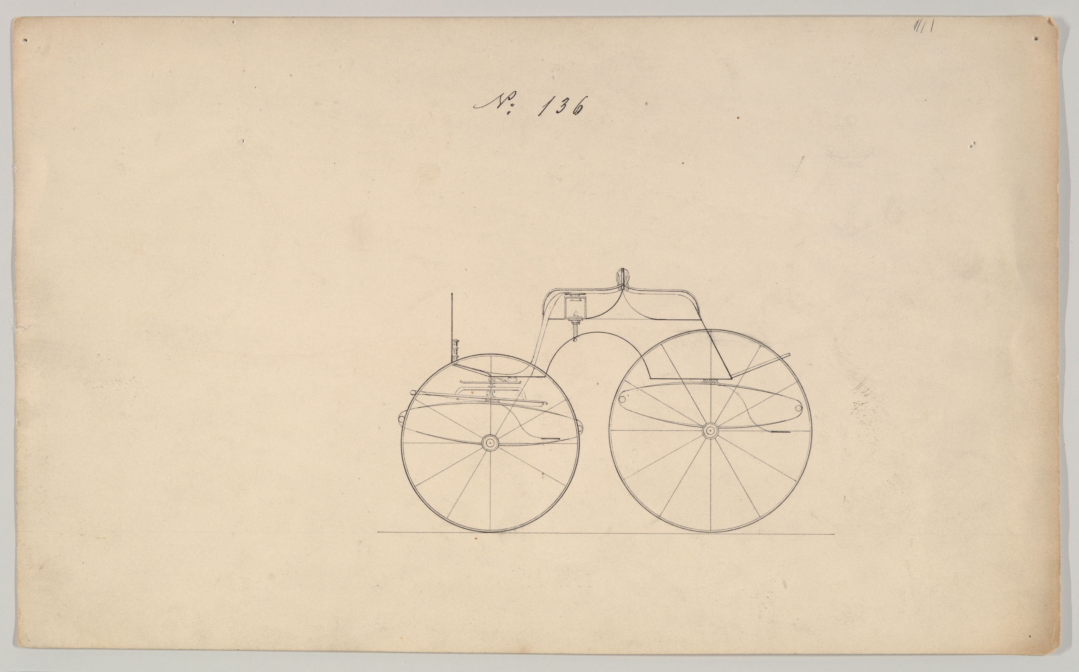 Vintage Horse Carriage Design Drawing