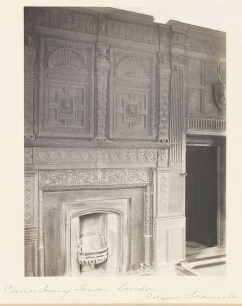 Carved Fireplace at Canonbury Tower London