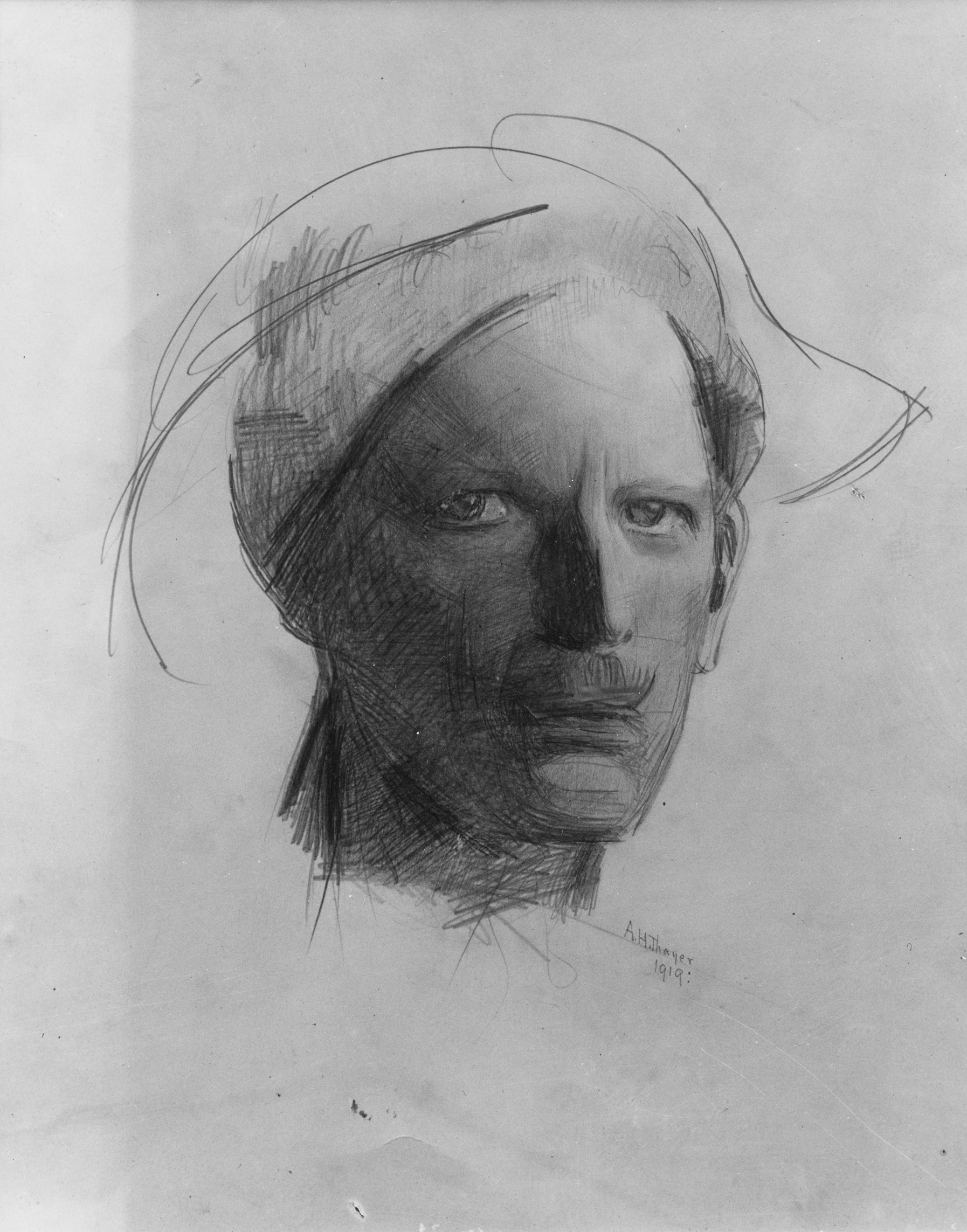 1919 Male Portrait Pencil Sketch