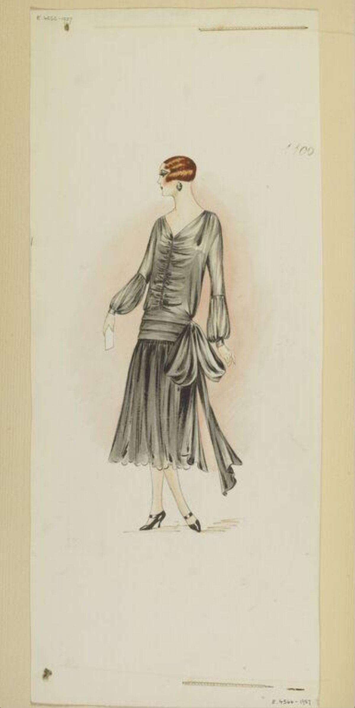1920s Women's Dress Fashion Sketch