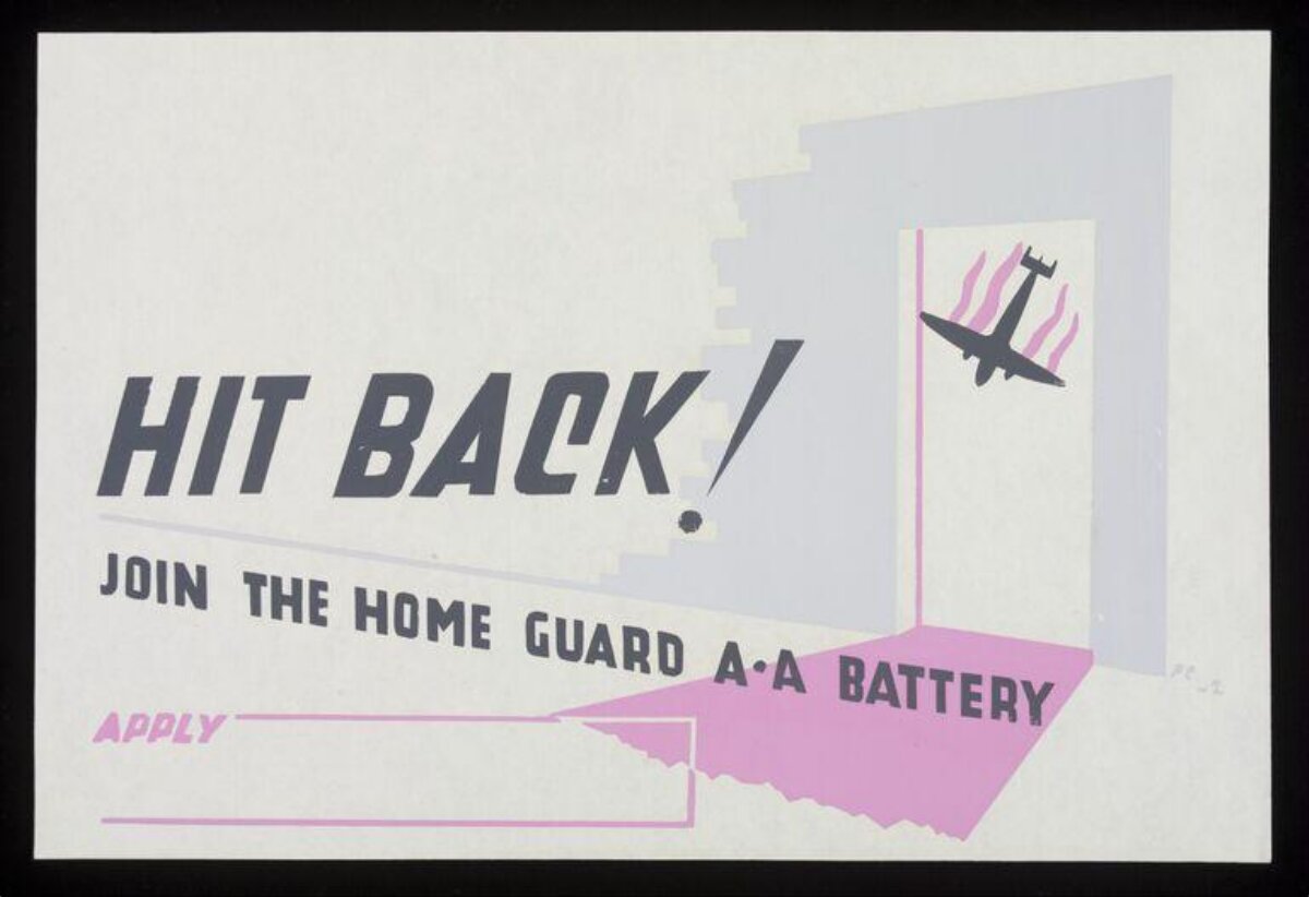 Hit Back Home Guard Recruitment Poster