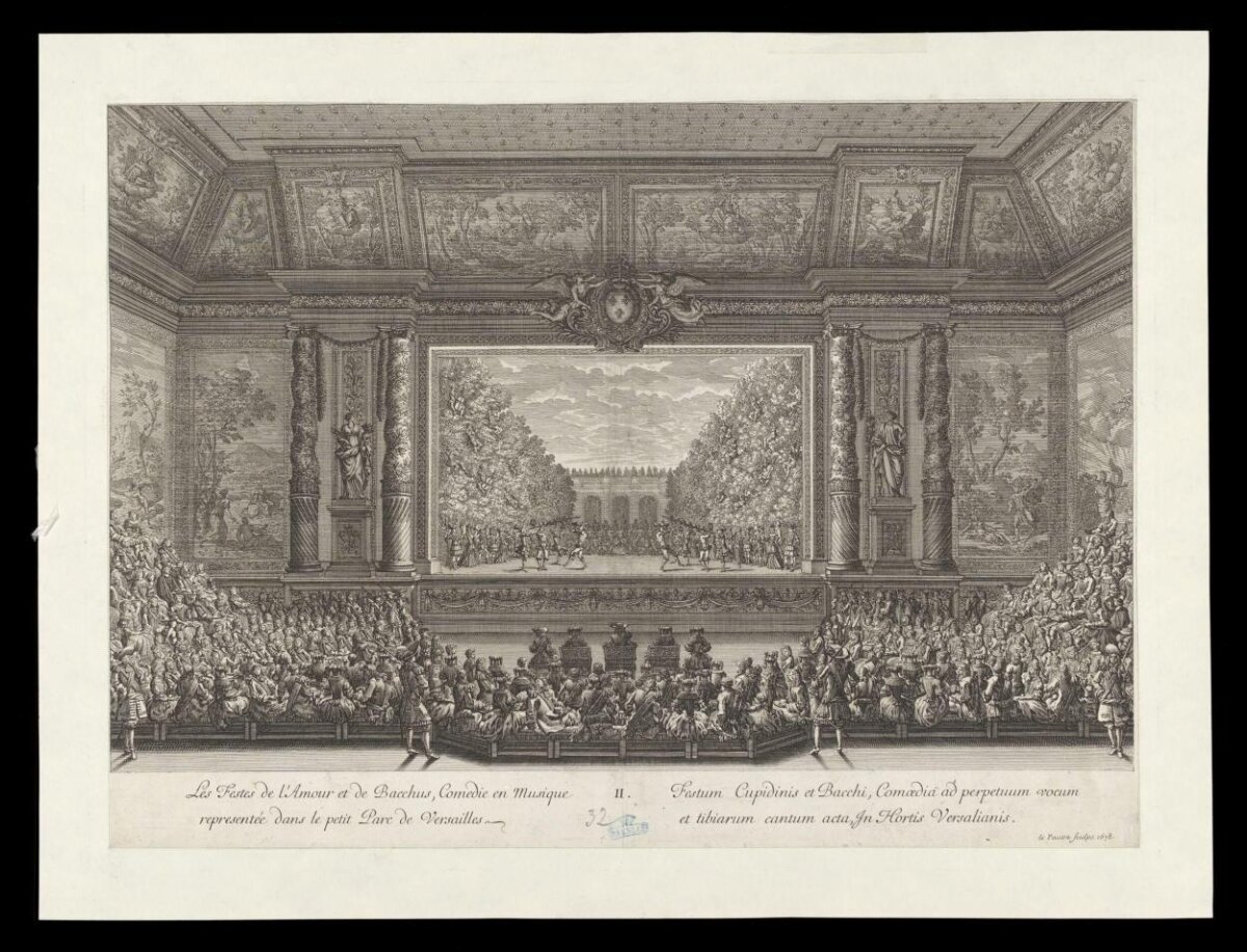 17th Century Versailles Theatre Performance Engraving