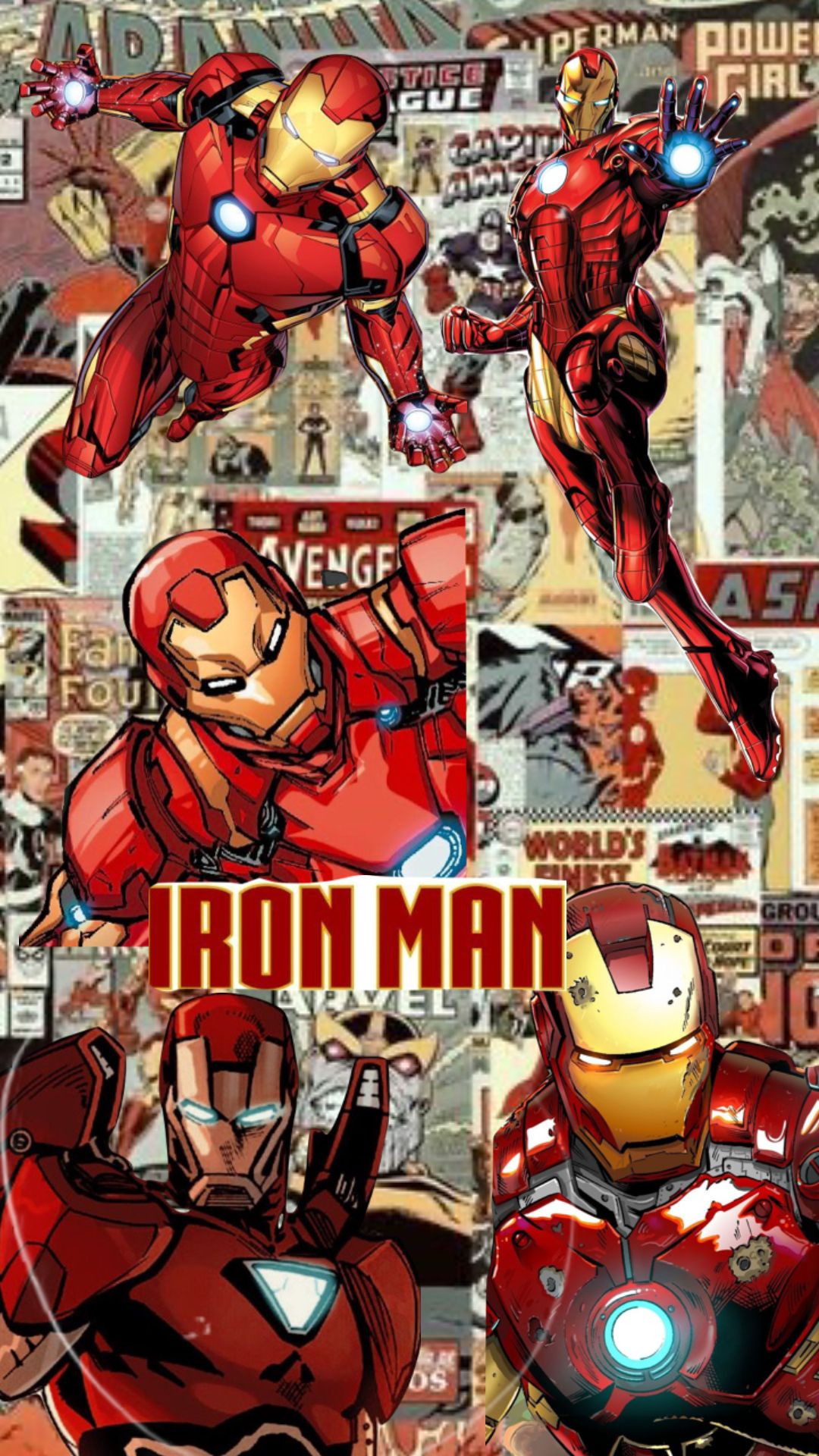 Iron Man Comic Art Collage