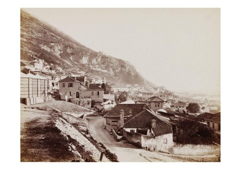 Vintage Hillside Town View