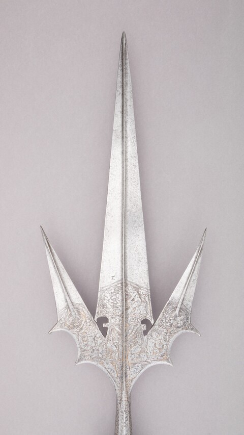 Engraved Antique Trident Spear Head