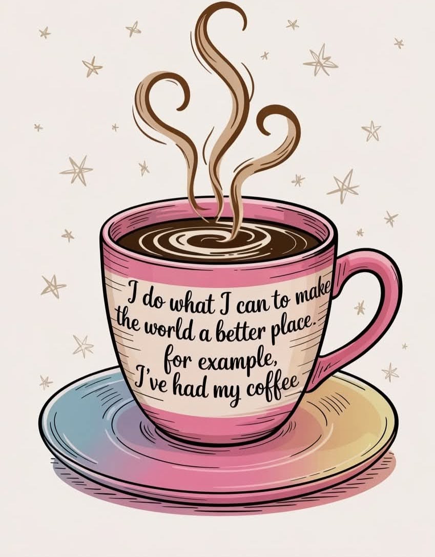 Funny Coffee Quote Mug Illustration