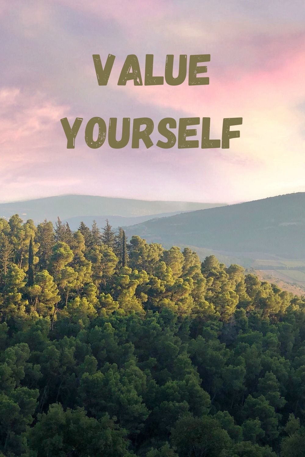 Value Yourself Motivational Landscape