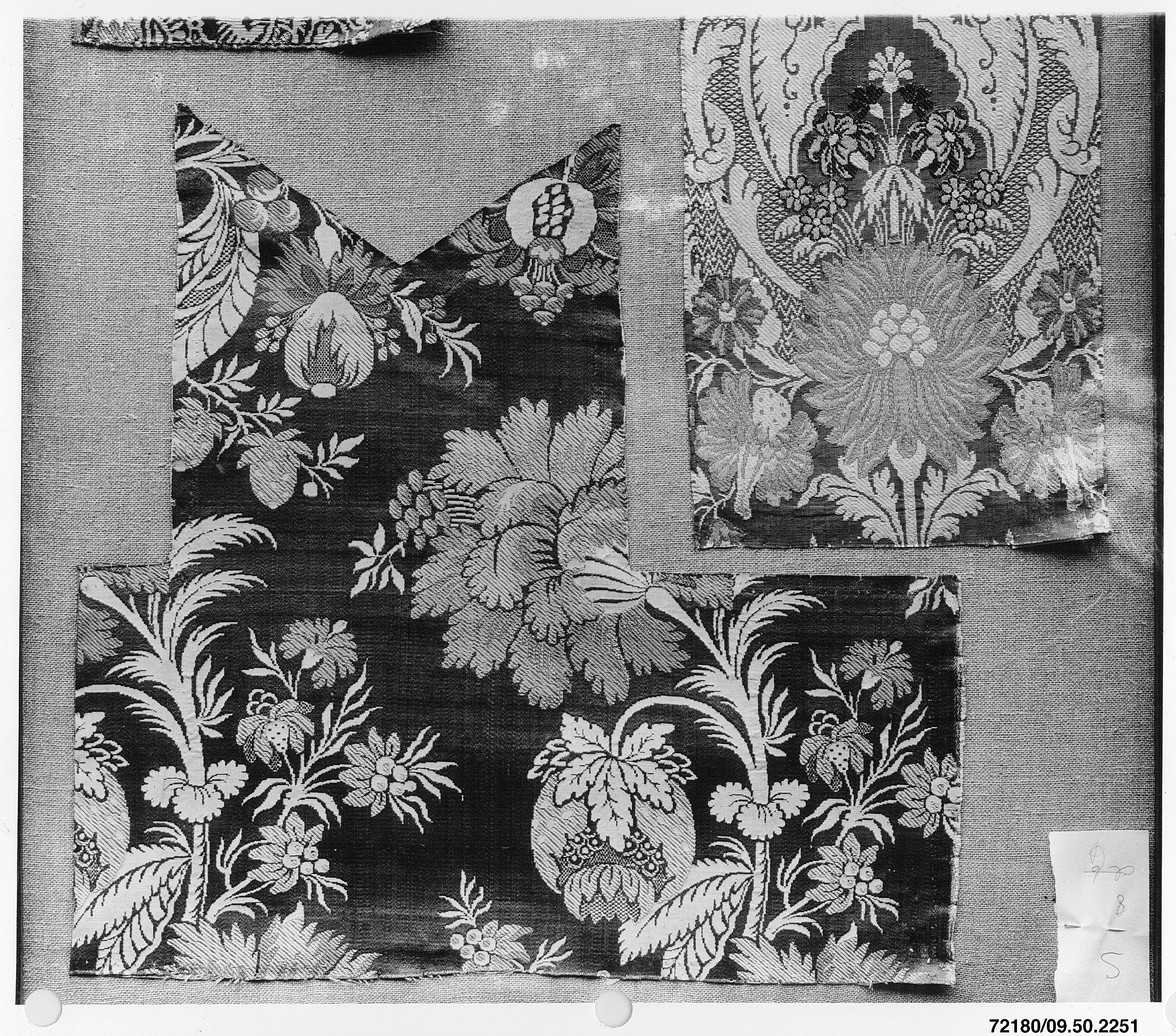 Antique Floral Pattern Textile Fragments