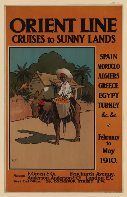1910 Orient Line Cruise Travel Poster