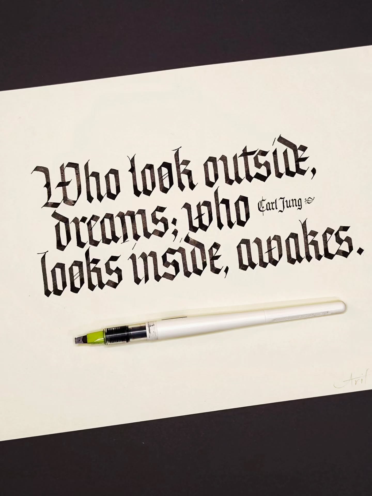 Carl Jung Quote Gothic Calligraphy