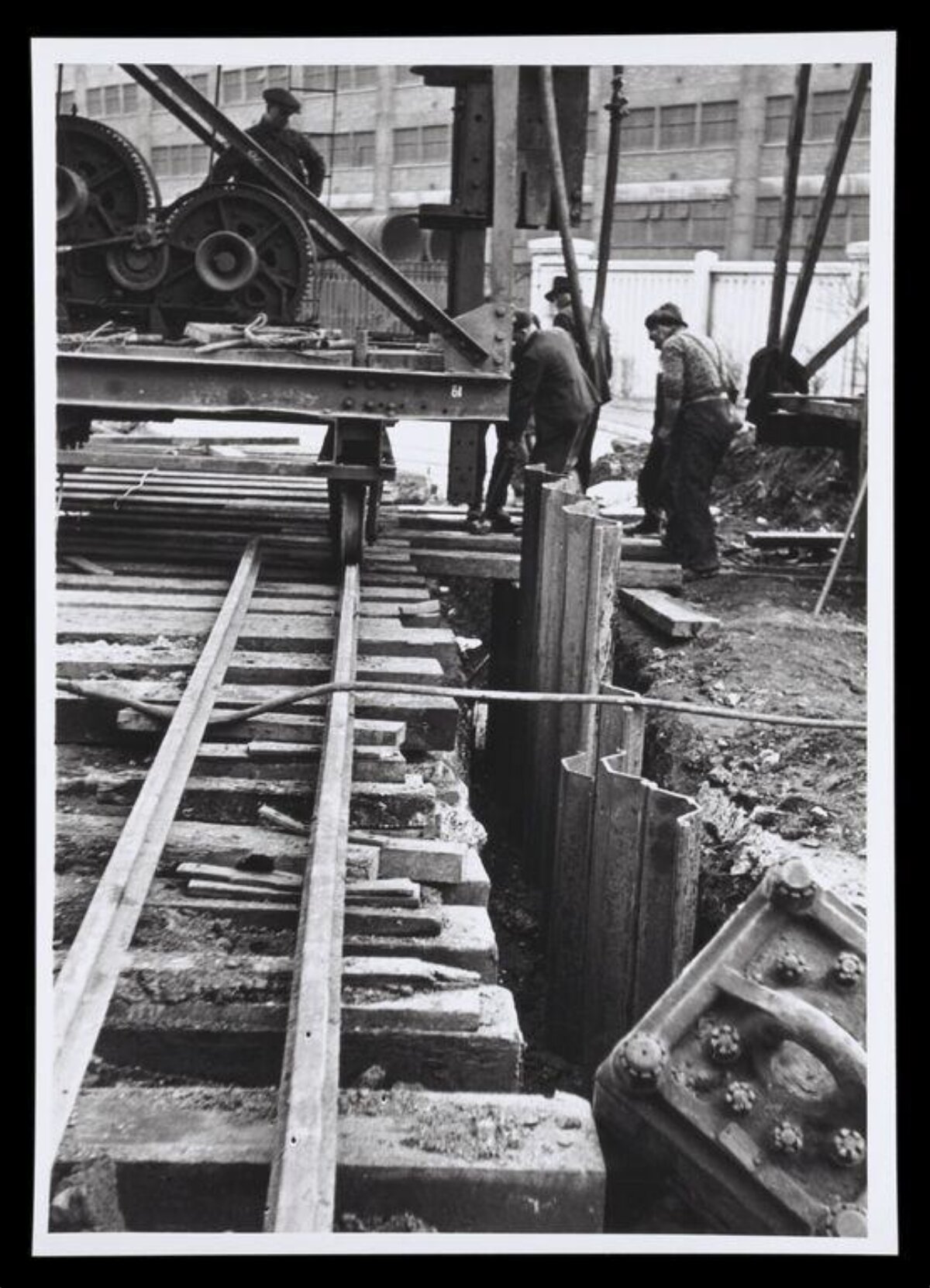 Workers at Railway Construction Site