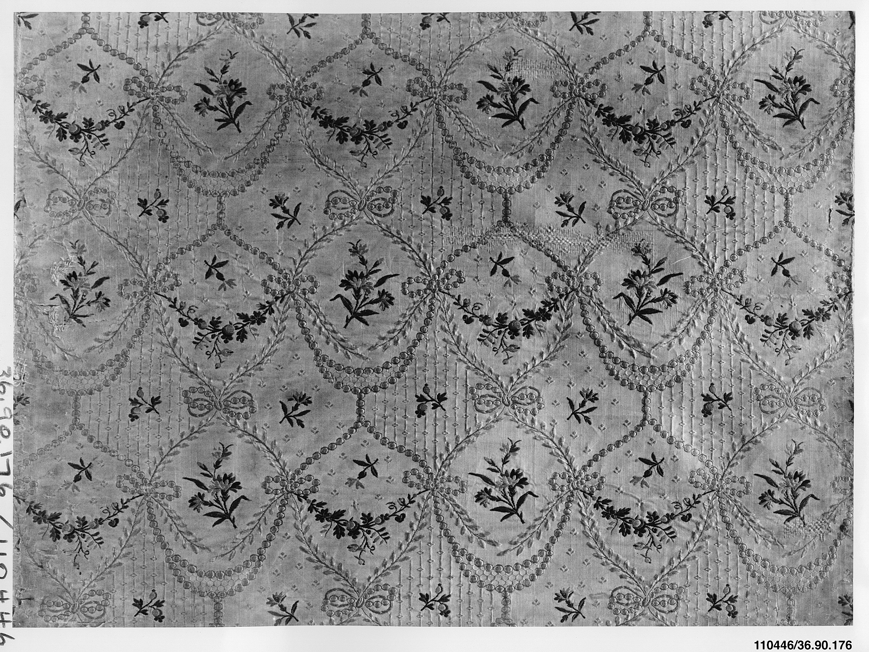 Antique Floral Patterned Textile