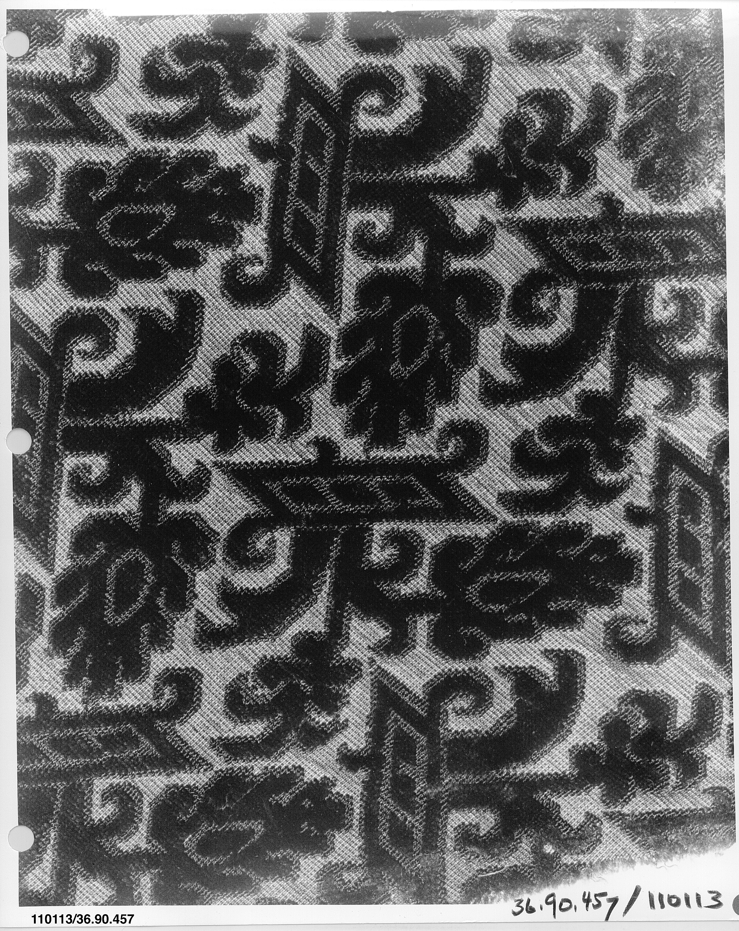 Antique Patterned Velvet Textile Fragment