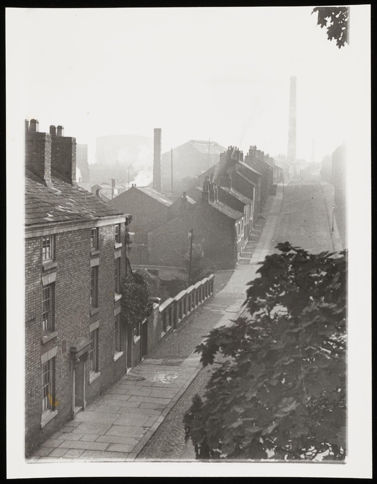 Foggy Industrial Town Terraced Street