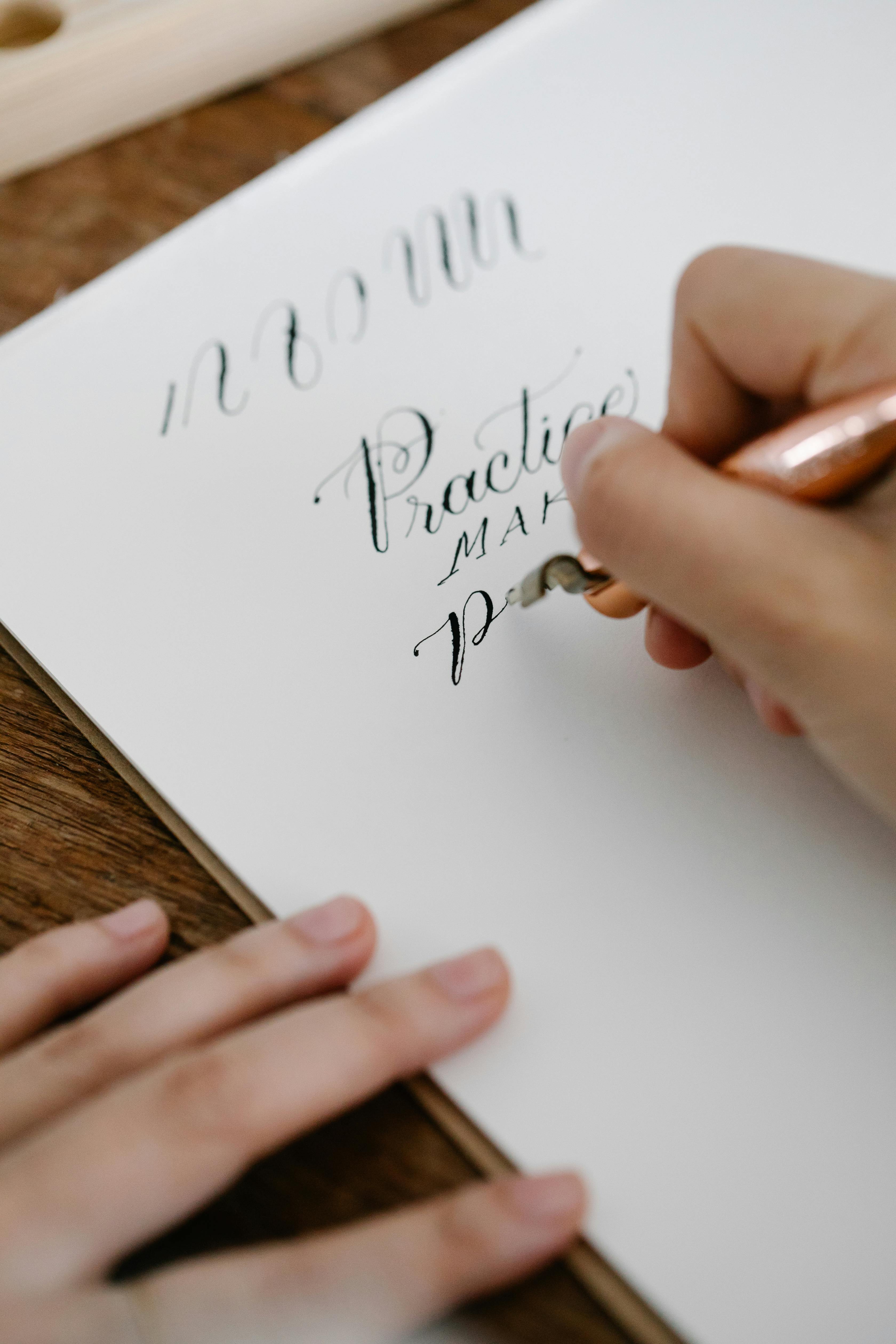 Calligraphy Practice on Paper