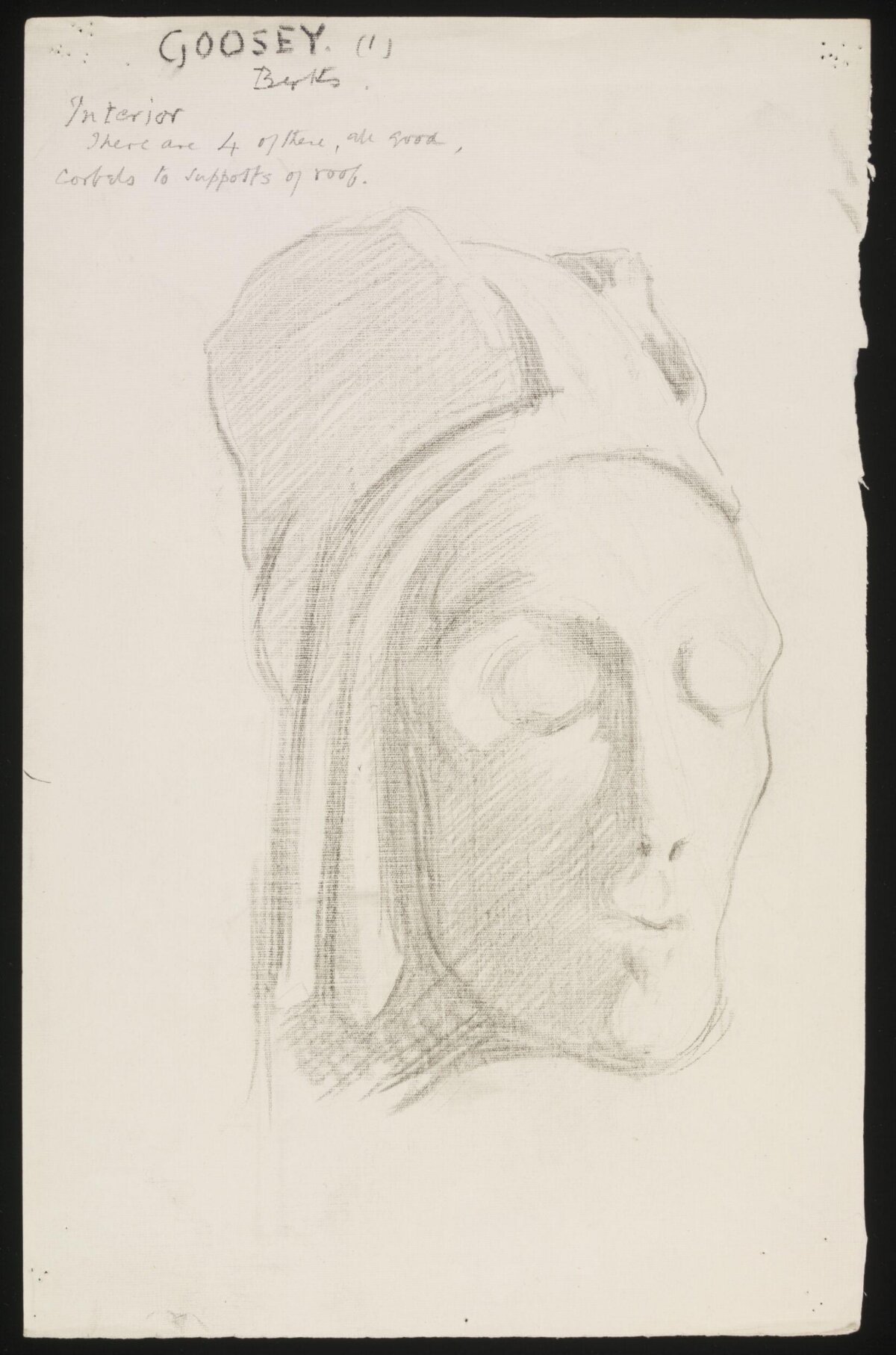 Pencil Sketch of Sculpted Head