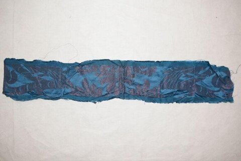 Blue Patterned Fabric Fragment