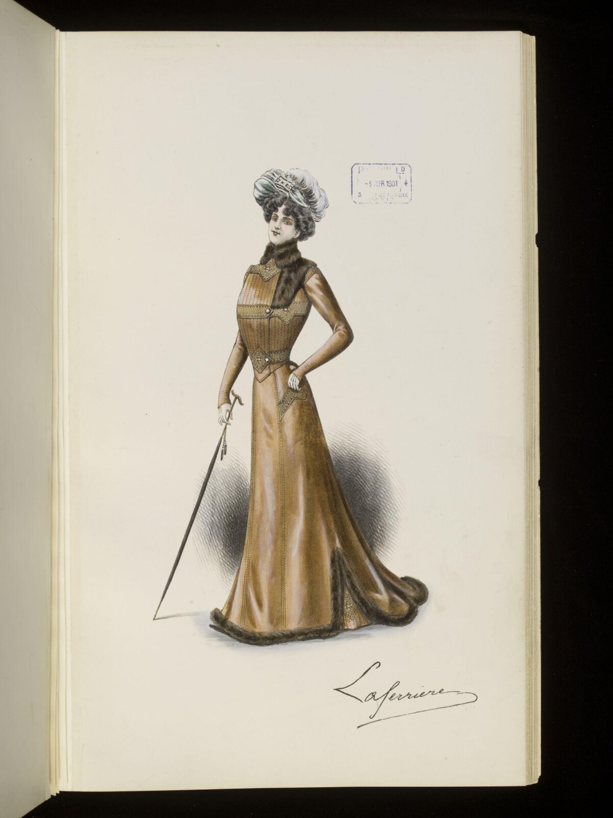 1900s Women's Dress Fashion Sketch