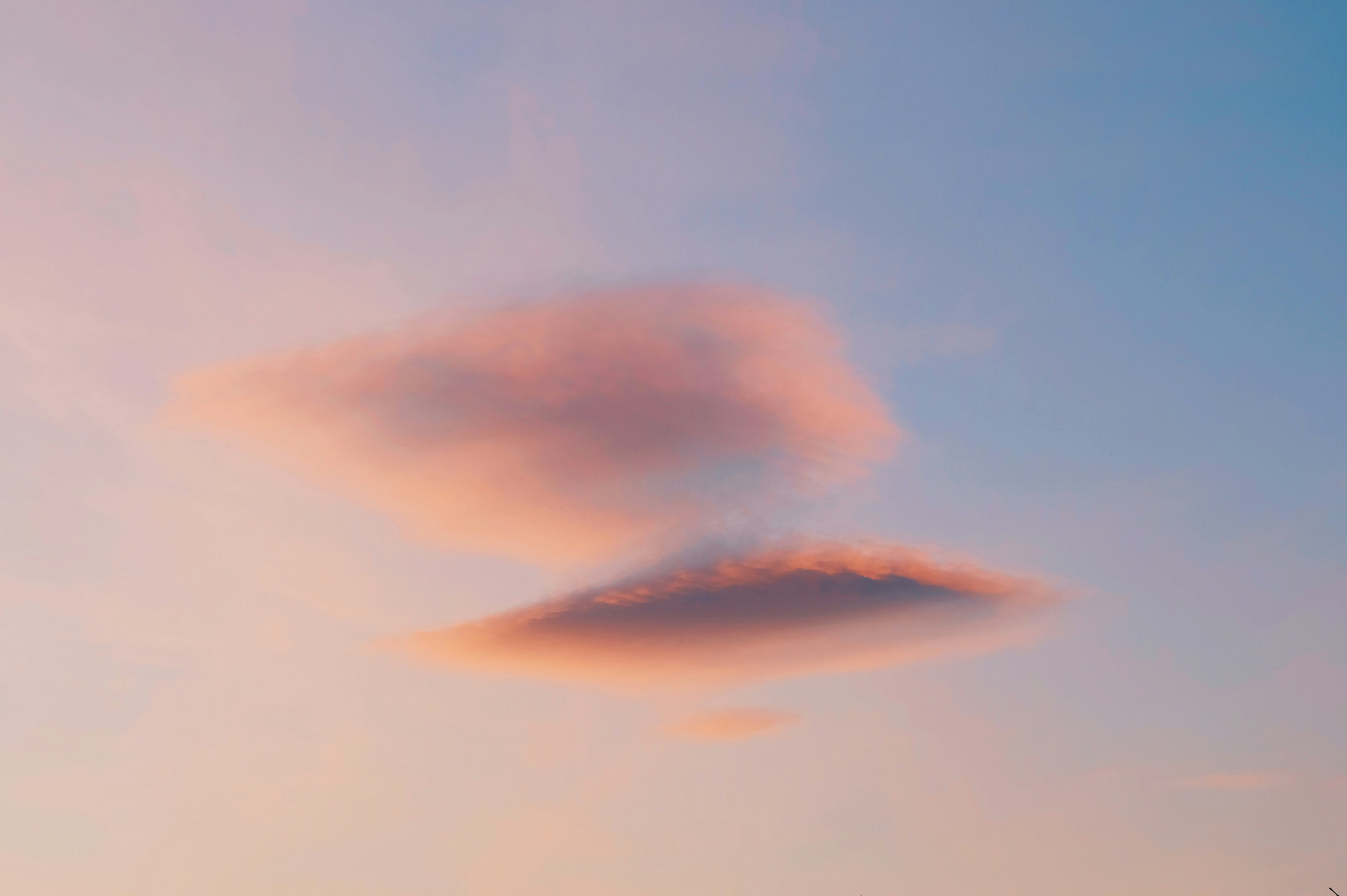 Pink Lenticular Clouds at Sunset