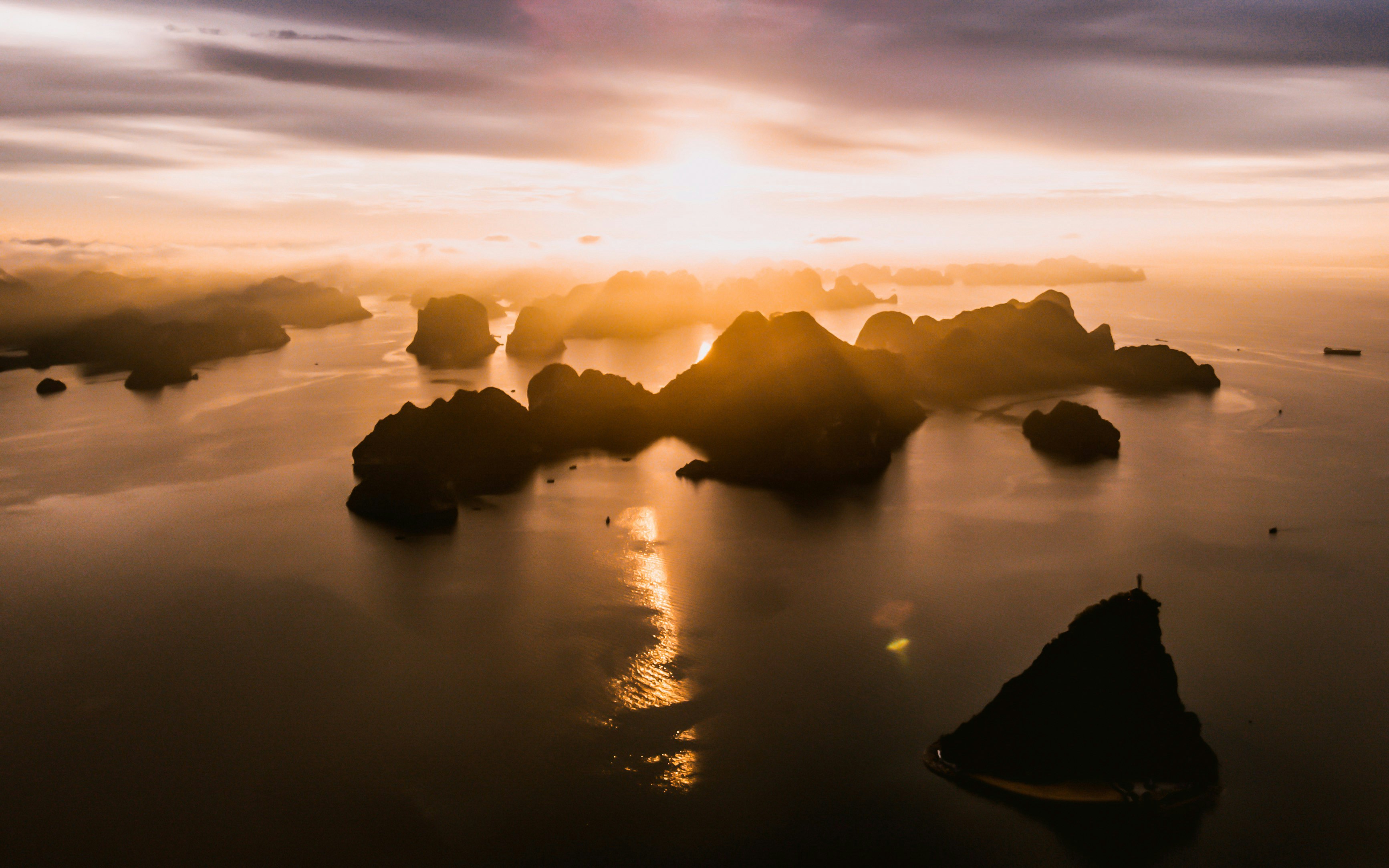 Sunset Over Karst Sea Islands