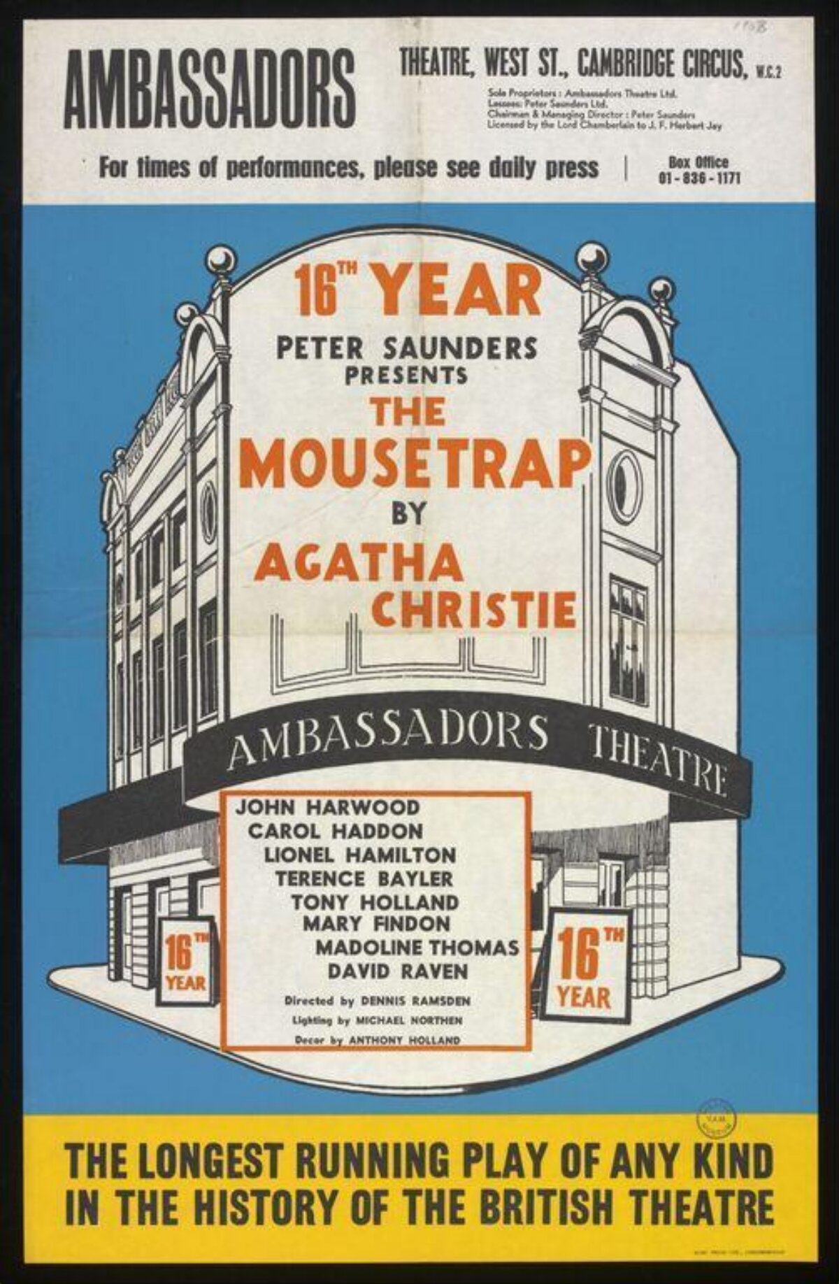 Vintage The Mousetrap Play Poster