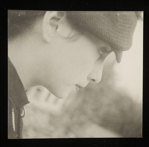 Vintage Side Portrait of Young Person