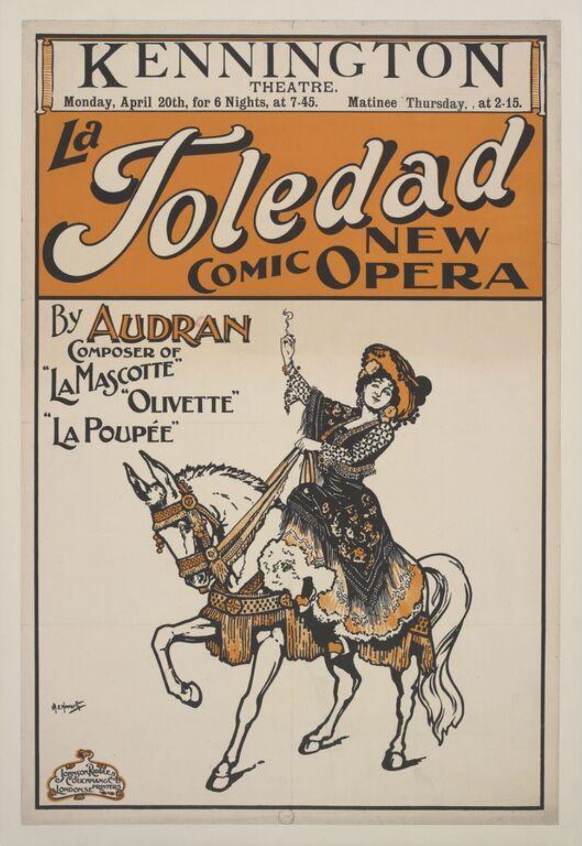 Vintage La Toledad Comic Opera Poster — Posters