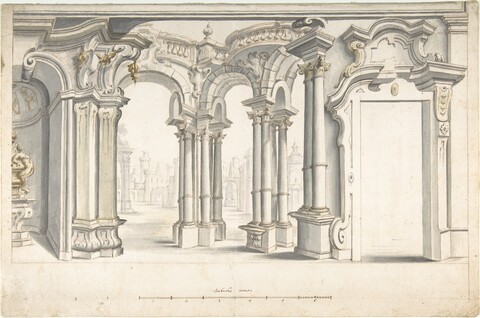 Baroque Architectural Perspective Drawing