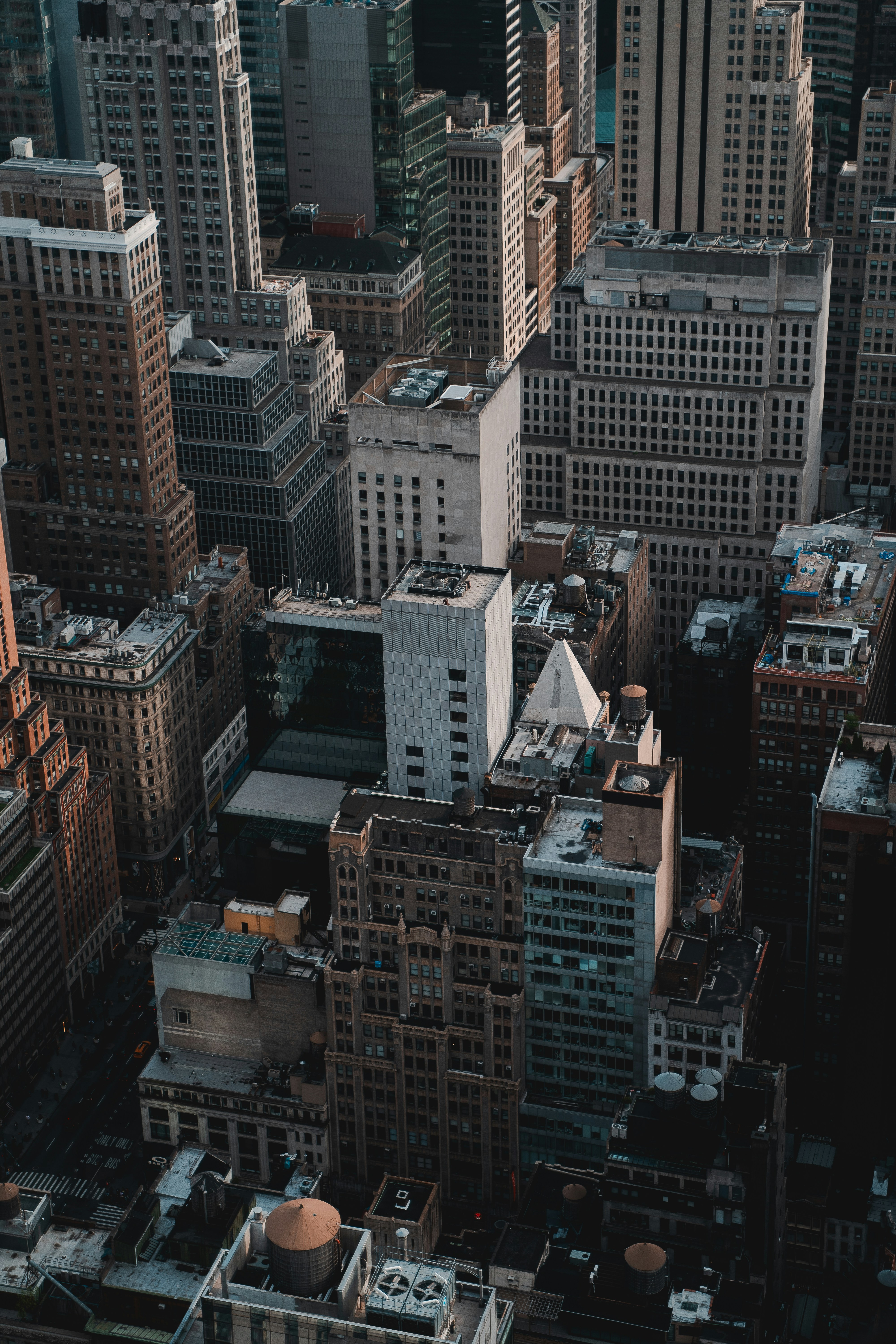 Aerial View of Dense City Skyscrapers