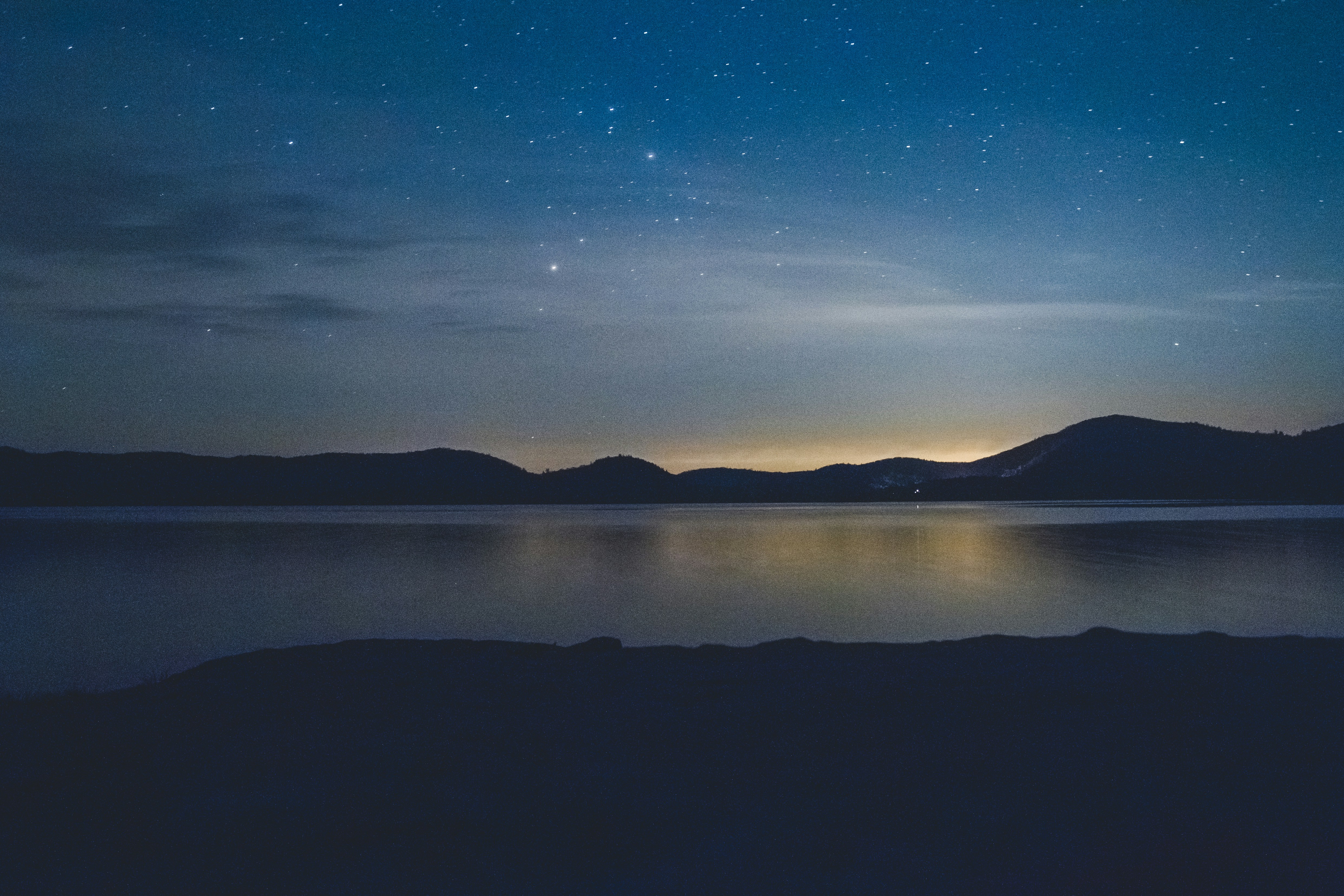 Starry Night Over Calm Lake