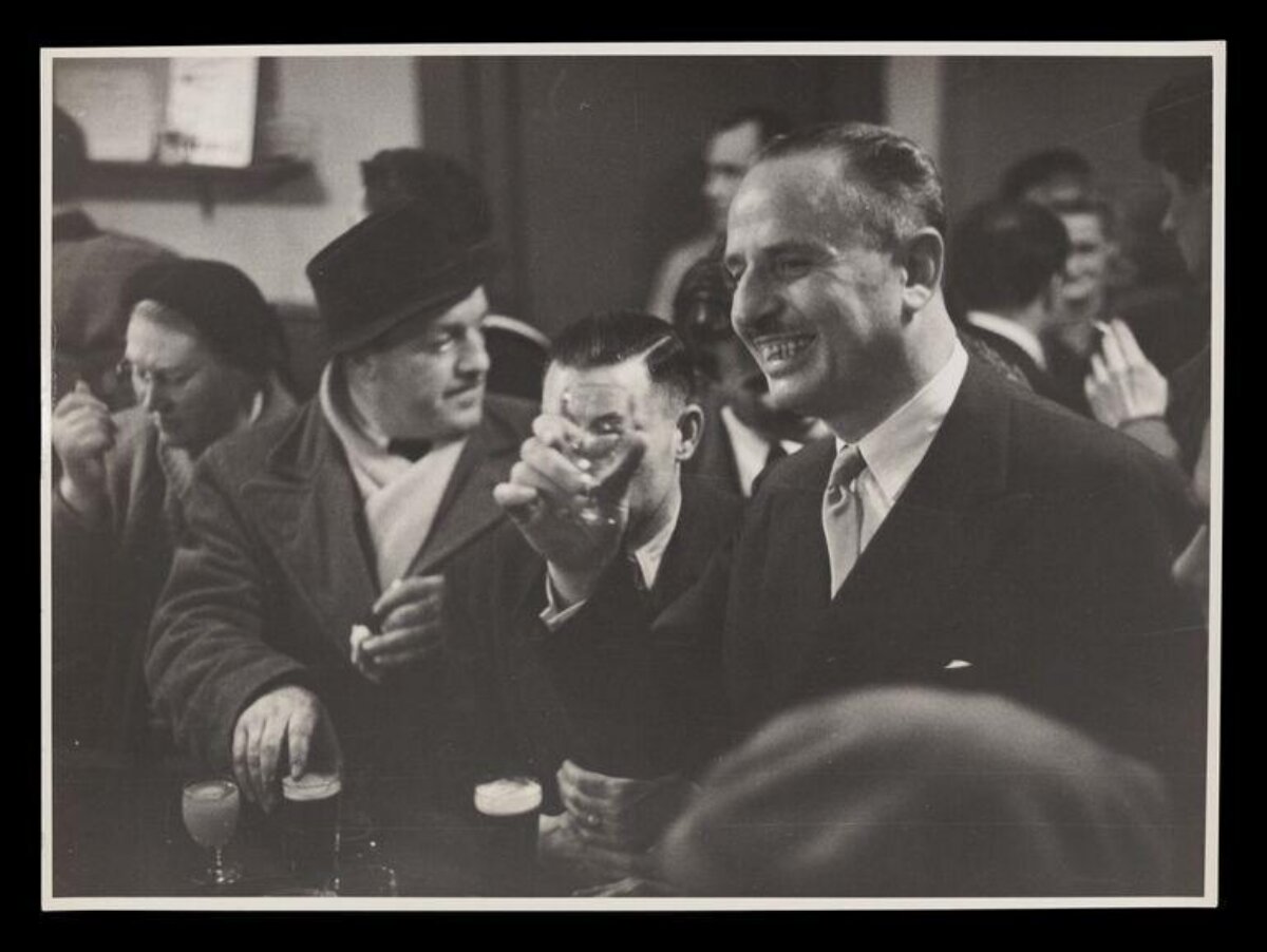 Men Drinking at a Vintage Pub