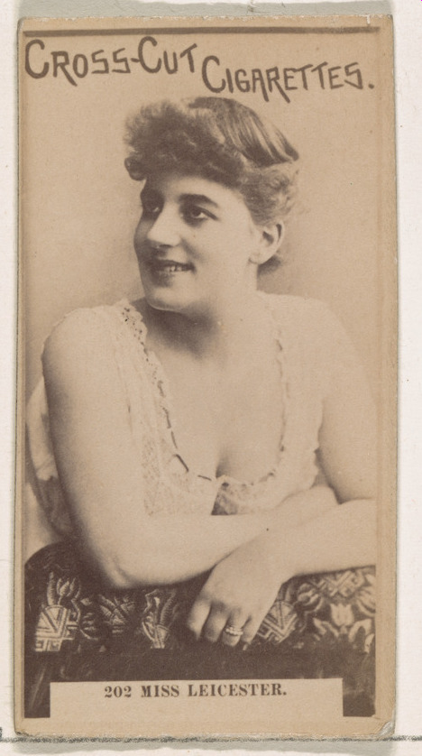 Cross-Cut Cigarette Card of Miss Leicester