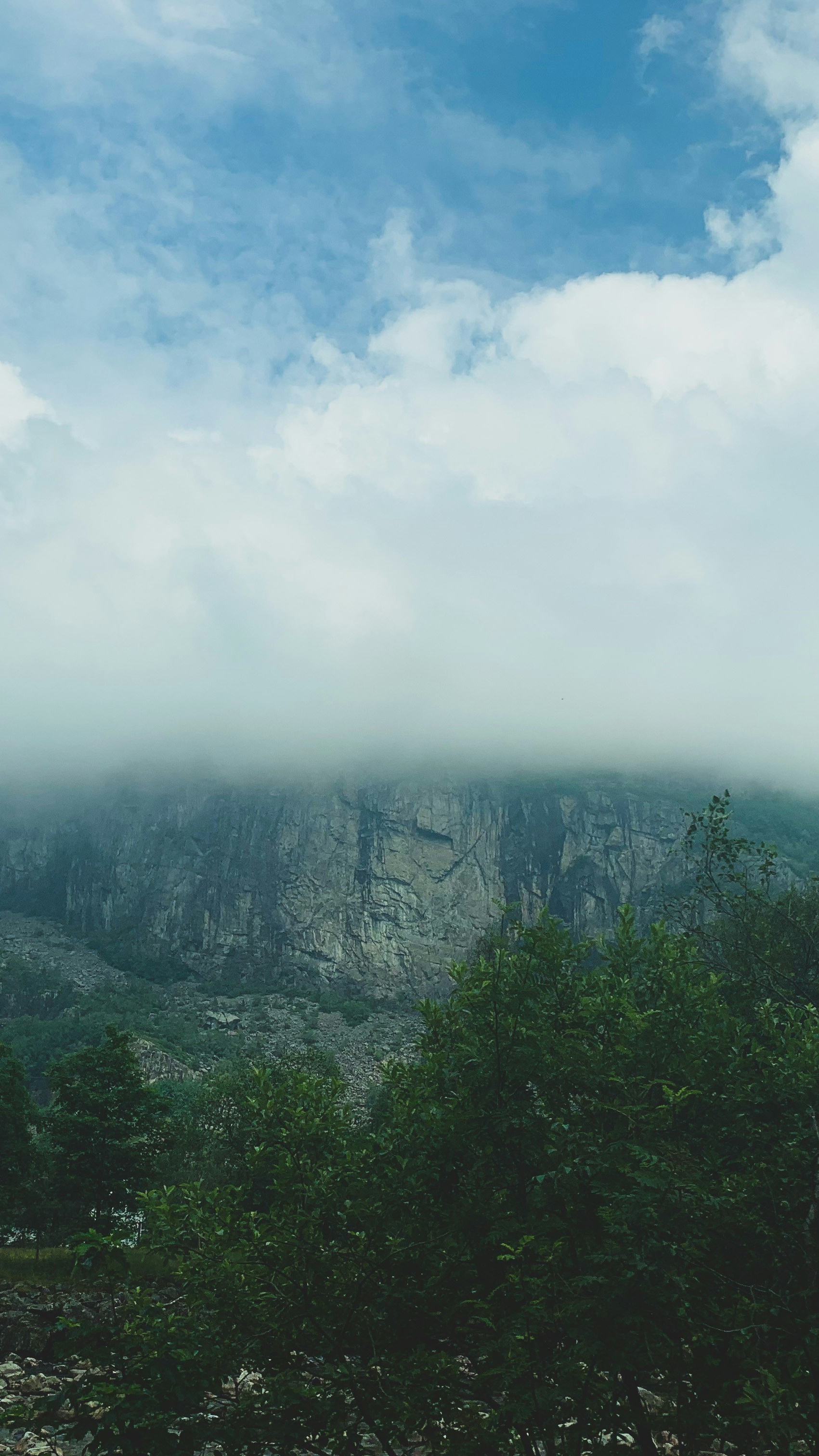 Misty Cliff Mountain Landscape