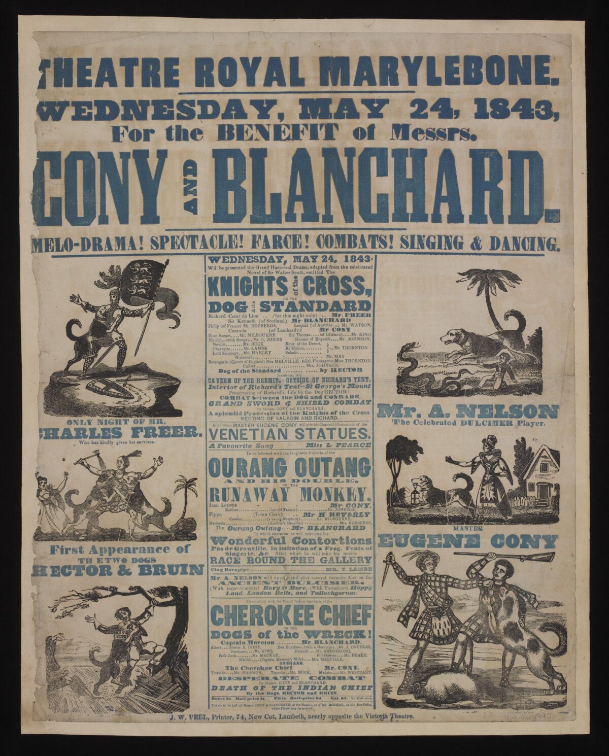 1843 Theatre Royal Marylebone Playbill