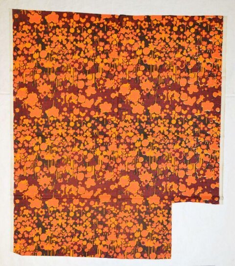 Orange Dripping Floral Pattern Textile