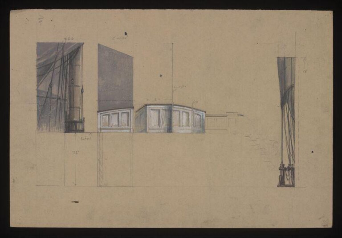 Vintage Architectural Interior Sketch